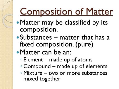 what is the composition of matter